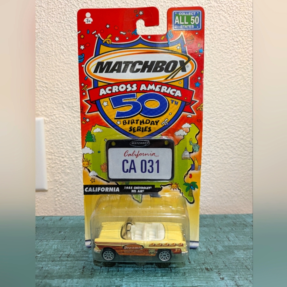 2/$18 VTG Matchbox Across America 50th Birthday Series 1955 Chevy Bel Air 2001